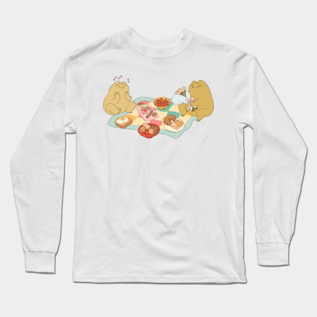 Frog picnic Long Sleeve T-Shirt by PeachyDoodle